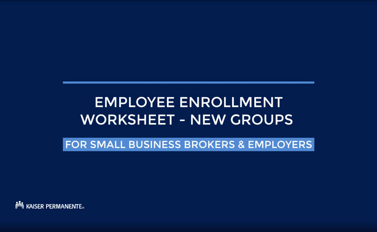 Employee enrollment worksheets – New groups