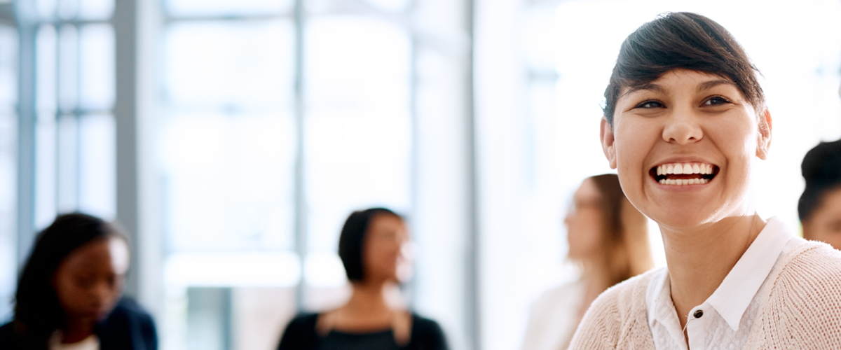 Shot of a young woman smiling