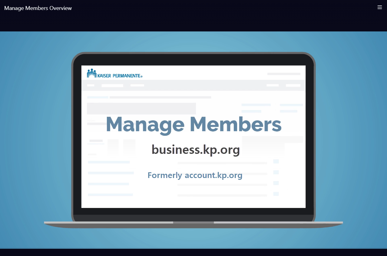 Manage Members on business.kp.org