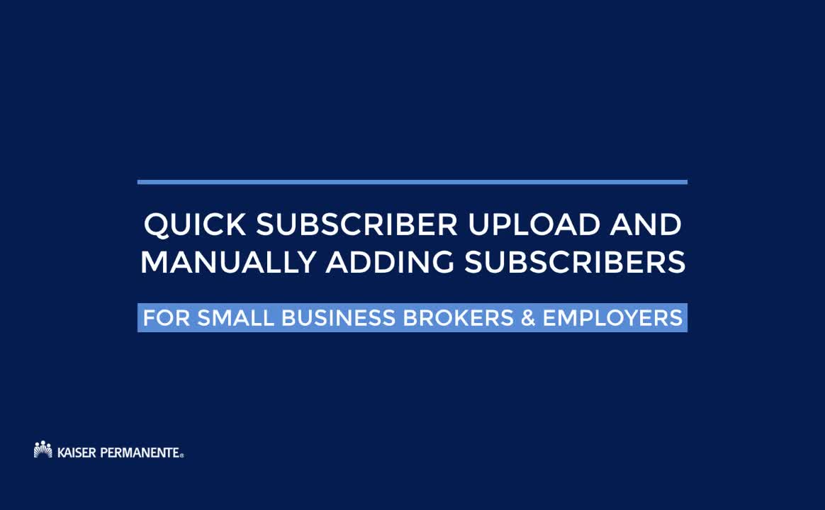 Quick subscriber upload and manually adding subscribers